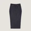 Jupe midi Kickback en denim brut Jupe midi Kickback en denim brut