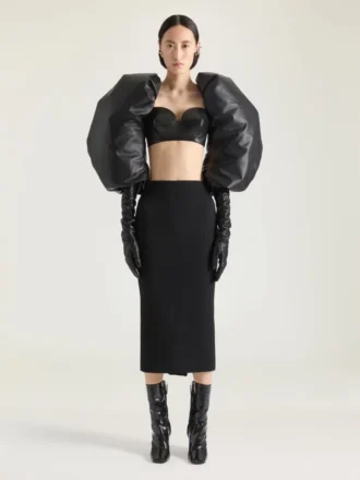 Top bustier en cuir