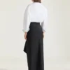Jupe midi portefeuille en laine et mohair contrecollés