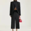 Veste croisée fendue en laine et mohair Veste croisée fendue en laine et mohair