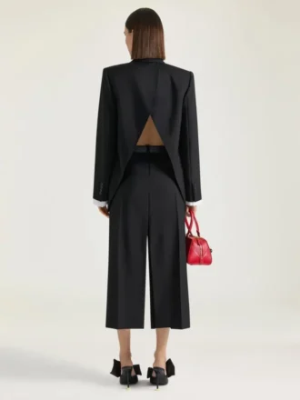 Jupe-pantalon midi en laine et mohair Jupe-pantalon midi en laine et mohair