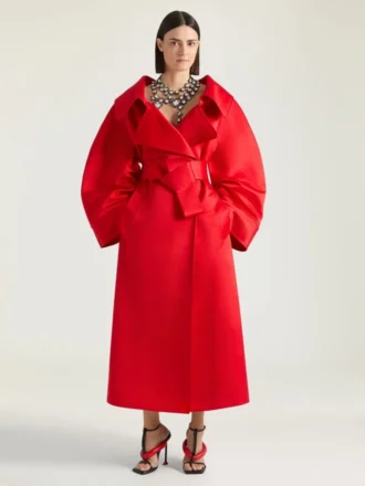 Long manteau cocon en satin