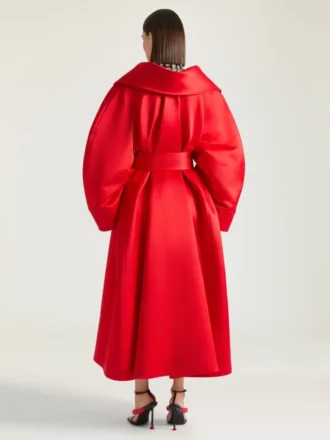 Long manteau cocon en satin