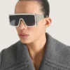 Lunettes de soleil carrées en métal