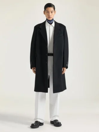 Manteau ajusté en laine et cachemire