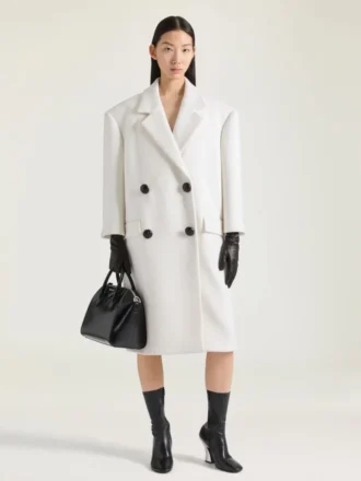 Manteau croisé en laine