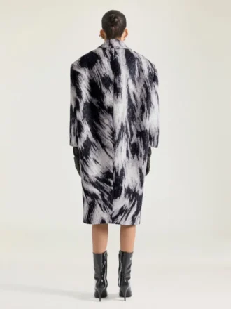 Manteau en jacquard de laine à imprimé animalier