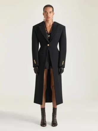 Manteau fendu en laine