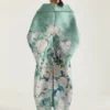 Manteau long fendu en jacquard Roses Manteau long fendu en jacquard Roses