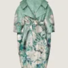 Manteau long fendu en jacquard Roses Manteau long fendu en jacquard Roses
