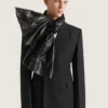 Maxi-foulard à nœud en cuir