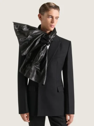 Maxi-foulard à nœud en cuir