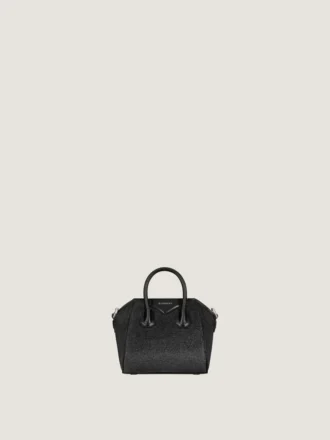 Micro-Antigona Bag en satin avec strass