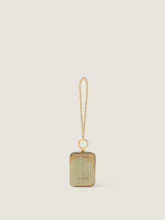 Micro pochette de soirée en métal avec bijou en cristal