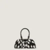 Mini Antigona Bag East-West en cuir effet poney avec imprimé animalier