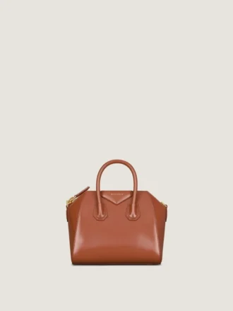 Mini Antigona Bag en cuir Box