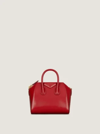 Mini Antigona Bag en cuir Box