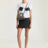 Mini Antigona East-West bag in mirror effect leather