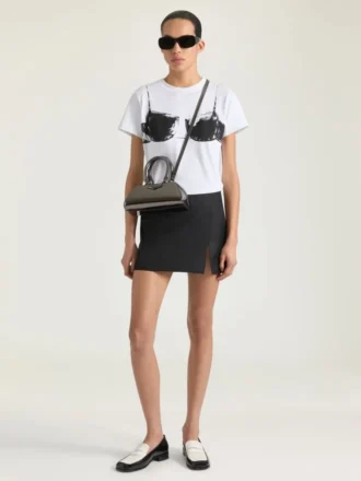 Mini Antigona East-West bag in mirror effect leather