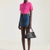 Mini-jupe cargo en denim bleu moyen Mini-jupe cargo en denim bleu moyen
