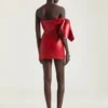 Mini-robe bustier en cuir nappa avec nœud Mini-robe bustier en cuir nappa avec nœud