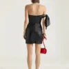 Mini-robe bustier en cuir nappa avec nœud Mini-robe bustier en cuir nappa avec nœud