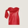 Mini-robe bustier en cuir nappa avec nœud Mini-robe bustier en cuir nappa avec nœud