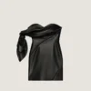 Mini-robe bustier en cuir nappa avec nœud Mini-robe bustier en cuir nappa avec nœud