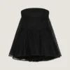 Mini-robe bustier en dentelle avec cape Mini-robe bustier en dentelle avec cape