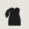 Mini-robe bustier en laine et mohair avec nœud Mini-robe bustier en laine et mohair avec nœud