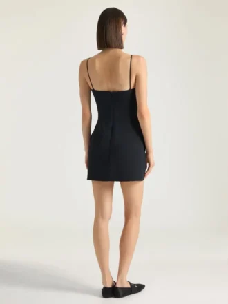 Mini-robe échancrée en crêpe cady Mini-robe échancrée en crêpe cady