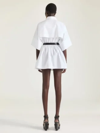 Mini-robe chemise en popeline