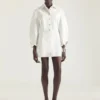 Mini-robe Cocoon en denim blanc Mini-robe Cocoon en denim blanc
