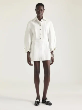Mini-robe Cocoon en denim blanc