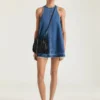 Mini-robe en denim bleu moyen Mini-robe en denim bleu moyen