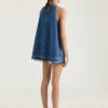 Mini-robe en denim bleu moyen Mini-robe en denim bleu moyen