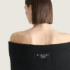 Mini-robe à épaules dénudées en laine