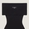 Mini-robe à épaules dénudées en laine
