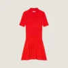 Mini-robe polo en maille effet seconde peau Mini-robe polo en maille effet seconde peau