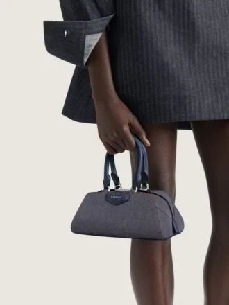 Mini sac Antigona East-West en denim
