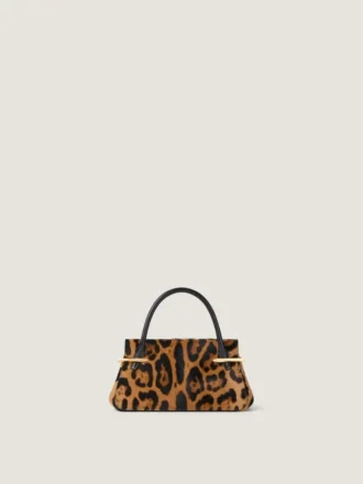 Mini sac Pinch en cuir effet poney à motif léopard