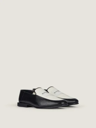 Mocassins Label en cuir et toile