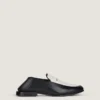 Mocassins Label en cuir et toile