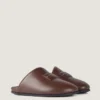 Mules bouffantes en cuir nappa