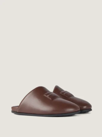 Mules bouffantes en cuir nappa