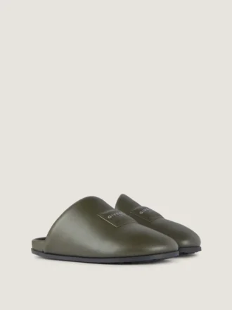 Mules bouffantes en cuir nappa
