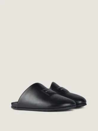 Mules bouffantes en cuir nappa