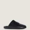 Mules bouffantes en cuir nappa