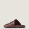 Mules bouffantes en cuir nappa