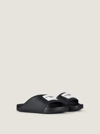 Mules plates Label en caoutchouc Mules plates Label en caoutchouc